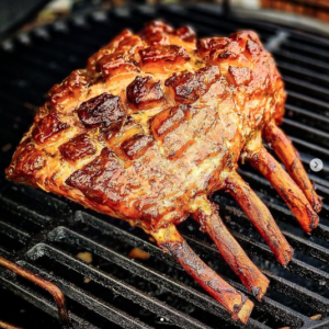 Geroosterde spareribs op het barbecuerooster